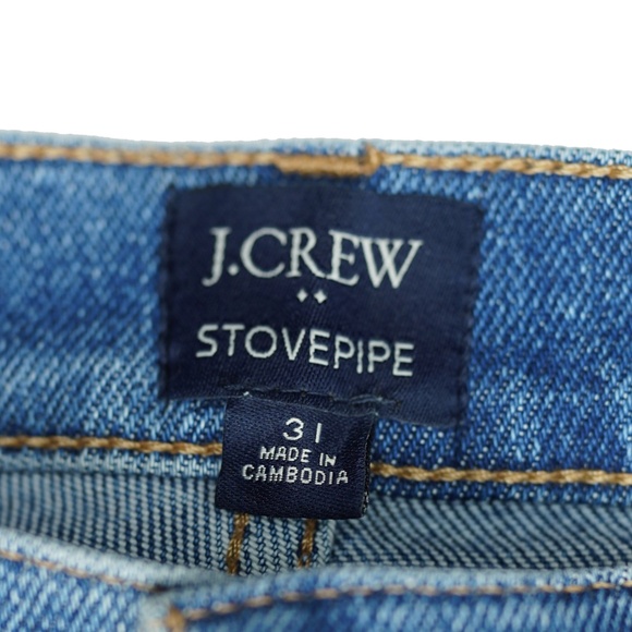 JCREW Size 31 Stovepipe Jeans with Cut Hem in Signature Stretch+ $118 CB351 - Picture 4 of 6